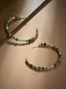 Accessorize Circular Beaded Half Hoop Earrings