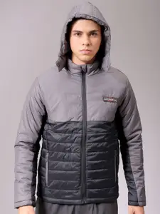 The Indian Garage Co Men Black Colourblocked Detachable Hood Padded Jacket