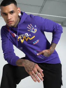 Puma CLASSICS DRIP Graphic Cotton Long Sleeves Hoodie Sweatshirts