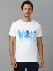 Van Heusen Innerwear Men Typography Printed Round Neck Pure Cotton T-shirt