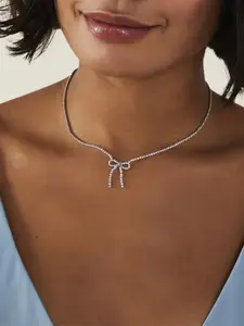 Accessorize London Crystals Studded Diamante Bow Necklace