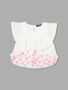 Juniors by Lifestyle Girls Floral Printed Round Neck Kaftan Top