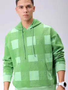 The Indian Garage Co Men Geometric Printed Hooded Sweatshirt