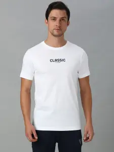 Van Heusen Innerwear Men Typography Printed Round Neck Pure Cotton T-shirt