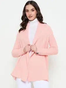 CREATIVE LINE Self Design Longline Woollen Open Front Shrug