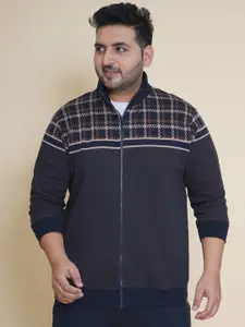 John Pride Men Plus Size Checked Printed Sweatshirt