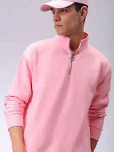 The Indian Garage Co Men High Neck Half Zipper Winter Sweatshirt