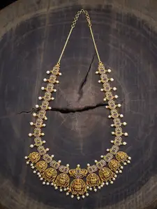Kushal's Fashion Jewellery Gold-Plated Cubic Zirconia Antique Necklace