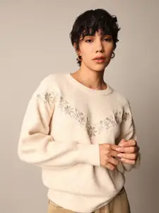 ONLY Women Embroidered Pullover with Embroidered Detail