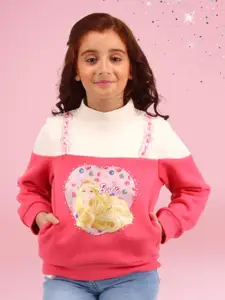 CUTECUMBER Girls Embellished Colourblocked Sweatshirt
