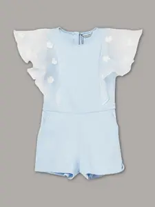 Fame Forever by Lifestyle Girls Round Neck Flutter Sleeves A-Line Dress