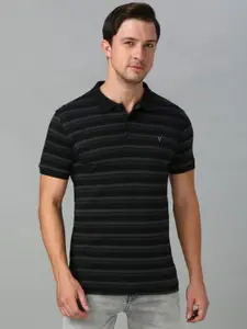 Van Heusen Innerwear Men Striped Polo Collar Pure Cotton T-shirt
