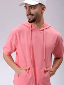 The Indian Garage Co Mens Polyester Oversized Solid Hooded Sweatshirts