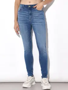 ONLY Women Skinny Fit High-Rise Light Fade Stretchable Jeans