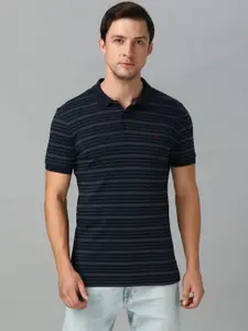 Van Heusen Innerwear Men Striped Polo Collar Pure Cotton T-shirt