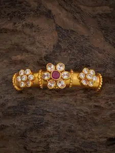 Kushal's Fashion Jewellery Embellished Bridal 92.5 Silver Gold-Plated Stone-Studded Bangle