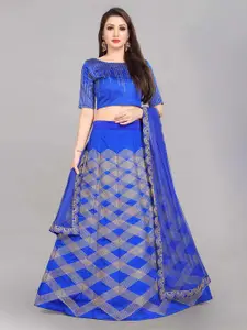 Fabcartz Embroidered Semi-Stitched Lehenga & Unstitched Blouse With Dupatta
