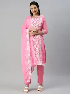 Maroosh Floral Embroidered Unstitched Dress Material