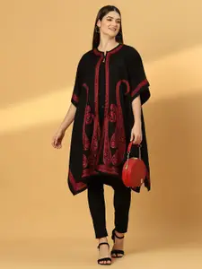 Zamour Paisley Kashmiri Embroidered Open Front Pheran Shrug