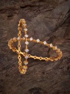 Kushal's Fashion Jewellery Embellished Bridal Set Of 2 Gold-Plated Studded Bangles