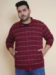 John Pride Men Plus Size Checked Cotton Sweatshirt