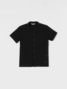 Fame Forever by Lifestyle Boys Spread Collar Textured Cotton Casual Shirt