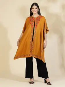 Zamour Paisley Kashmiri Embroidered Open Front Pheran Shrug