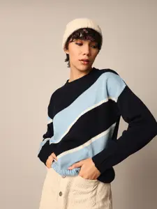 ONLY Women Colourblocked Long Sleeves Pullover