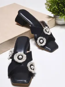 Try Me Women Woven Design Block Heels Sandals