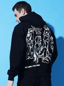 GRIFFEL Men Printed Hooded Long Sleeves Pullover Sweatshirt