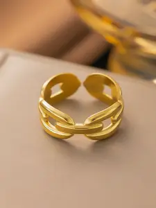 MYKI Gold-Plated Photogenic Stainless Steel Finger Ring