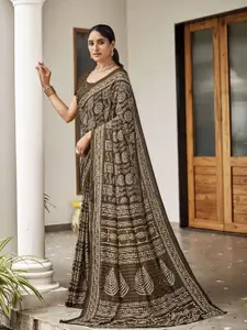 Anouk Ethnic Motifs Printed Pure Cotton Bagru Saree