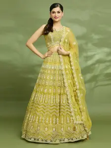 Samyukta Singhania Embroidered Beads & Stones Ready to Wear Lehenga & Blouse With Dupatta
