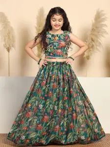 FASHION DREAM Girls Printed Ready to Wear Lehenga & Choli
