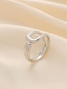 MYKI Silver-Plated Stainless Steel Lovesome Finger Ring