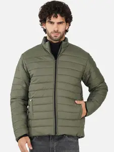 BAESD Men Mock Collar Solid Casual Puffer Jacket