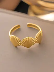 MYKI Resplendent Stainless Steel Gold-Plated Finger Ring