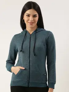 ARISE Women Cotton Hooded Long Sleeves Front-Open Sweatshirt