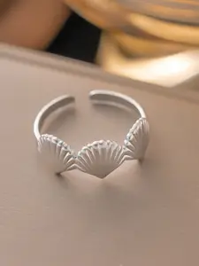 MYKI Cunning Stainless Steel Silver-Plated Finger Ring