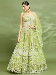 Samyukta Singhania Embroidered Sweetheart Neck Sequinned Silk Ready to Wear Choli