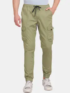 t-base Men Solid Mid-Rise Regular Fit Joggers