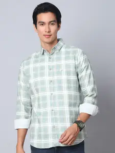 Majestic Man Men Comfort Spread Collar Checked Slim Fit Casual Shirt