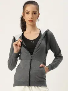 ARISE Women Cotton Hooded Long Sleeves Front-Open Sweatshirt