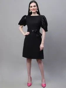 MARC LOUIS Women Round Neck Fit & Flare Knee Length Dress