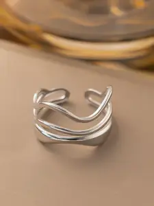 MYKI Silver-Plated Stainless Steel Neat Finger Ring