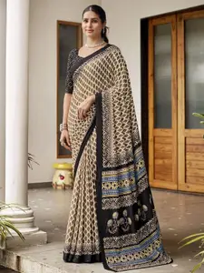 Anouk Ethnic Motifs Pure Cotton Bagru Saree