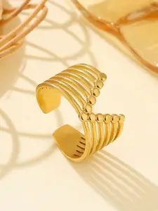 MYKI Stainless Steel Gold-Plated Finger Ring