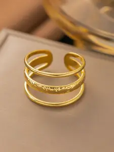 MYKI Marvellous Stainless Steel Gold-Plated Finger Ring