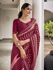 Anouk Ethnic Motifs Printed Pure Cotton Bagru Saree