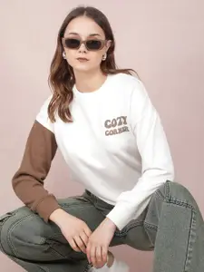 Crimsoune Club Women Teddy Printed Sweatshirt